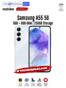 Samsung A55 5G - 8GB RAM - 256GB Storage - PTA Approved - 12 Months Warranty - Light Blue - The Original Bro Mobiles - TOB36